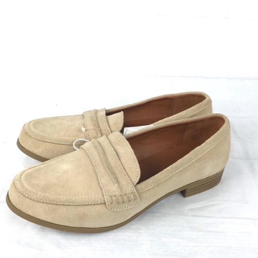Womens Taupe Suede Closed Back Loafers-7.5/8/9/11
